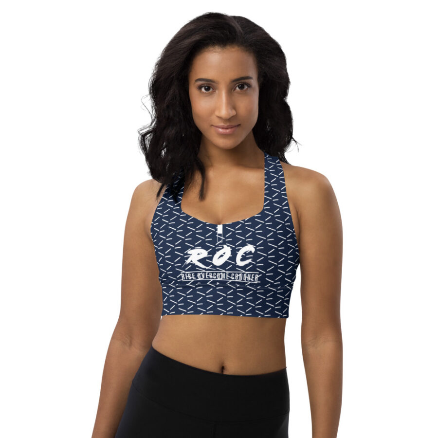 She ROC Longline Navy Rivets Sports Bra - The I ROC Lifestyle Brand